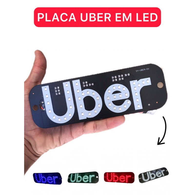 Placa Uber Motorista De Aplicativo 4 Cores