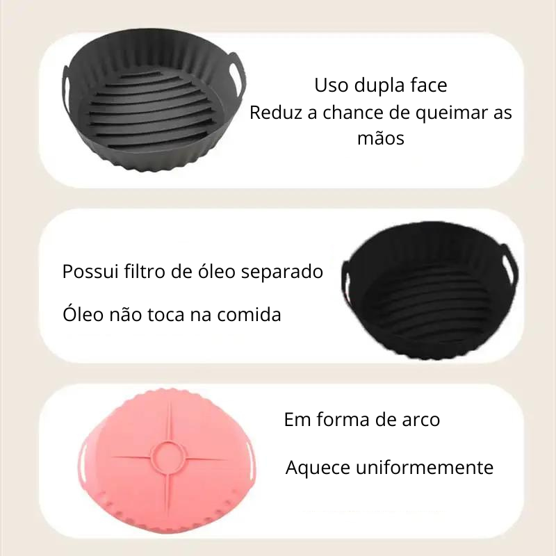 Forma de Silicone Antiaderente para AirFryer